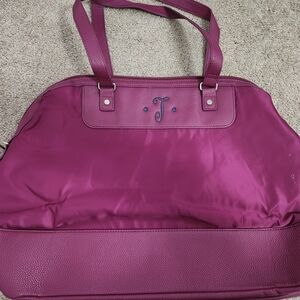 Elegant Pink Tote Bag Great As Carry On With "T" Monogram
